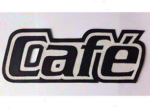Cafe logo synthetic leather back patch 12 inch